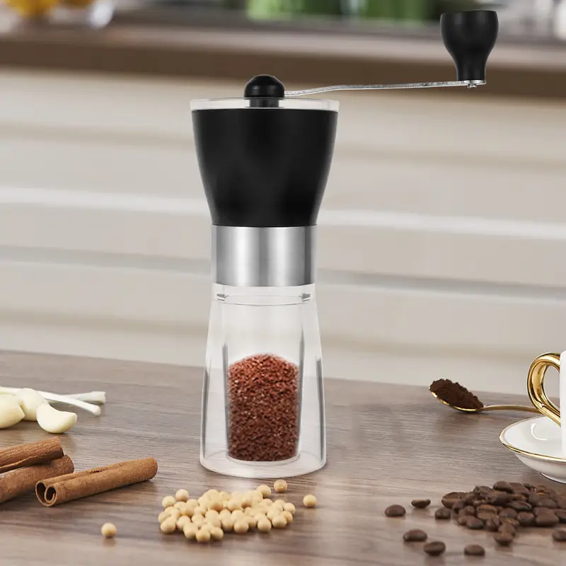 1pc manual coffee grinder with ceramic burrs hand coffee mill portable coffee bean grinder hand crank coffee mill for home grinding tools coffee maker details 4