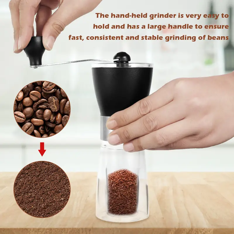 1pc manual coffee grinder with ceramic burrs hand coffee mill portable coffee bean grinder hand crank coffee mill for home grinding tools coffee maker details 5
