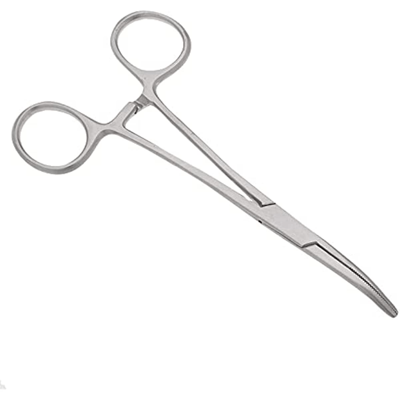 Set of 2 Pieces Stainless Steel 8'' Straight & Curved Fishing Forceps