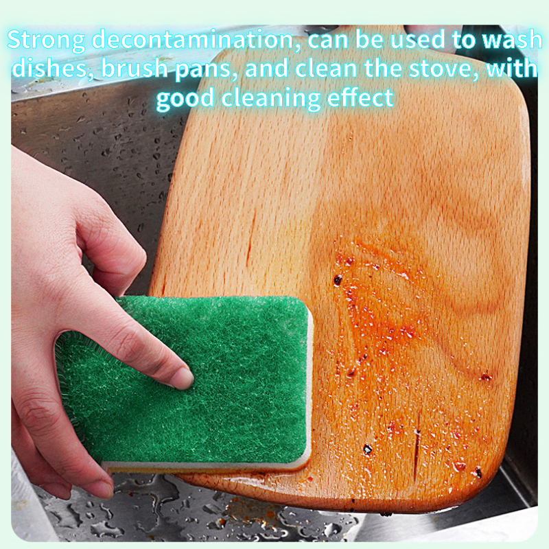 1pc Three-layer Household Cleaning With Handle Sponge Brush