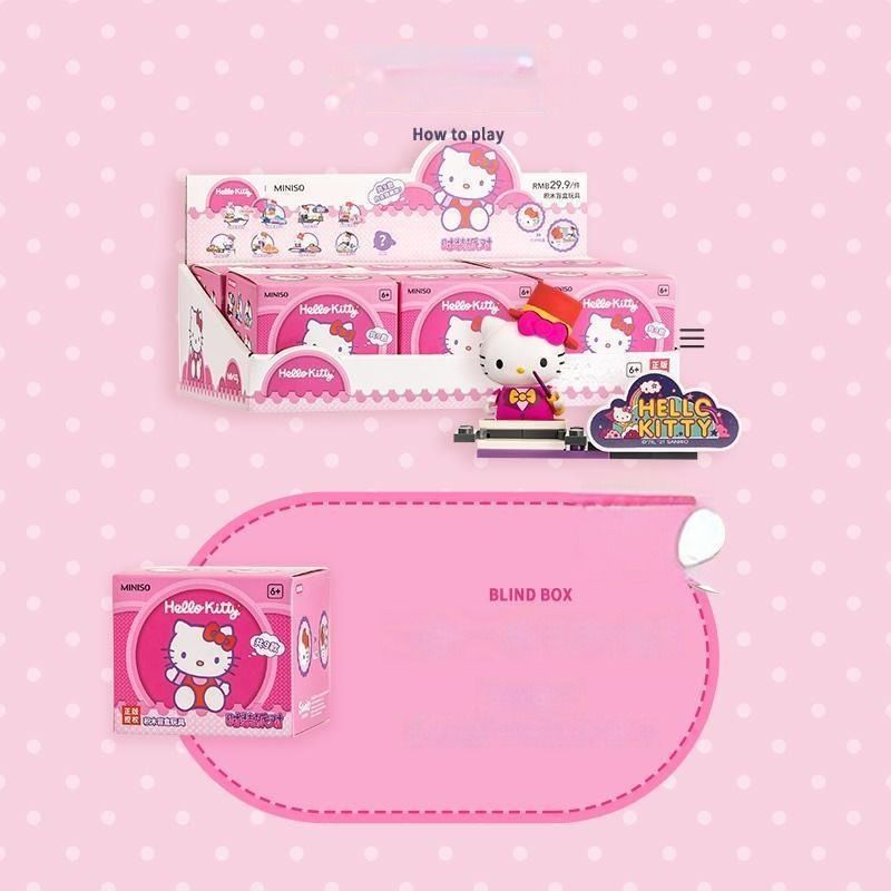 Miniso Famous Goodie Kitty Cat Professional Theme Decoration Anime Building  Blocks Hello Kitty Cute Gift - Toys & Games - Temu