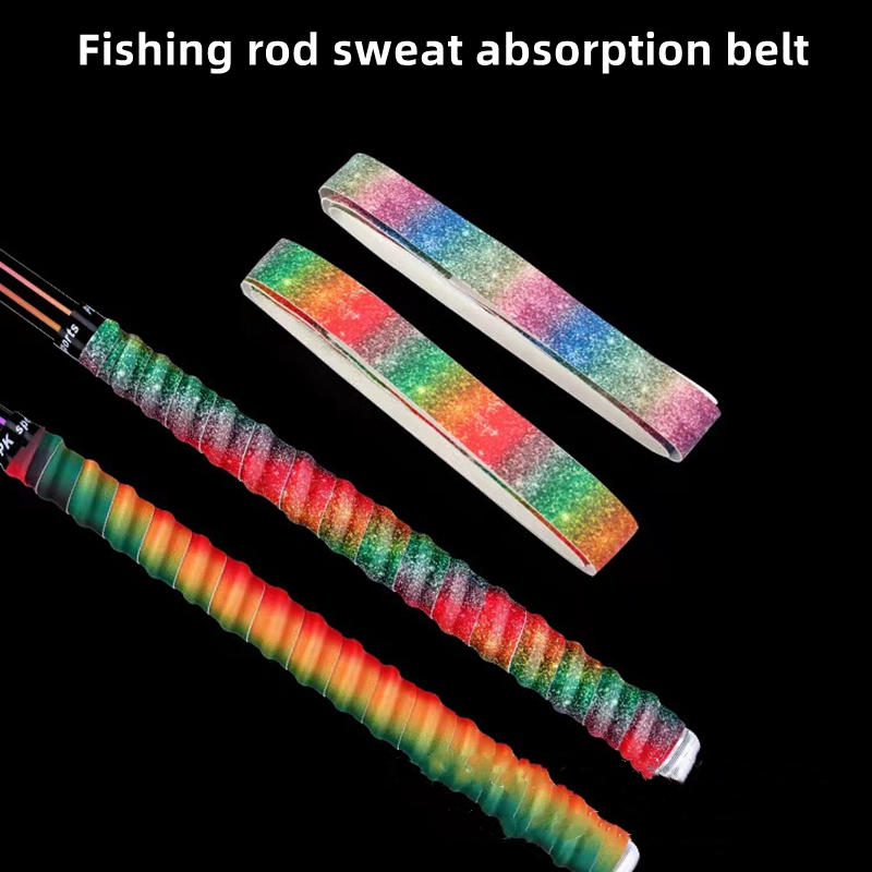 1pc Rainbow Fishing Rod Handle Wrapping Strap Non Slip Sweat - Temu