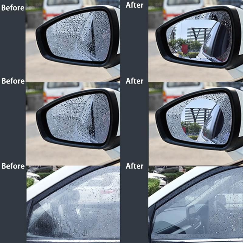 4 pièces Film anti-pluie de vue arrière de voiture