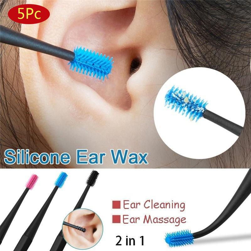 

5pc Soft Silicone Ear Tool Set - Ear Pick, Ear Wax Curette, Ear Cleaner Spoon & Spiral Ear Cleaner - Keep Your Ears Clean & Healthy!