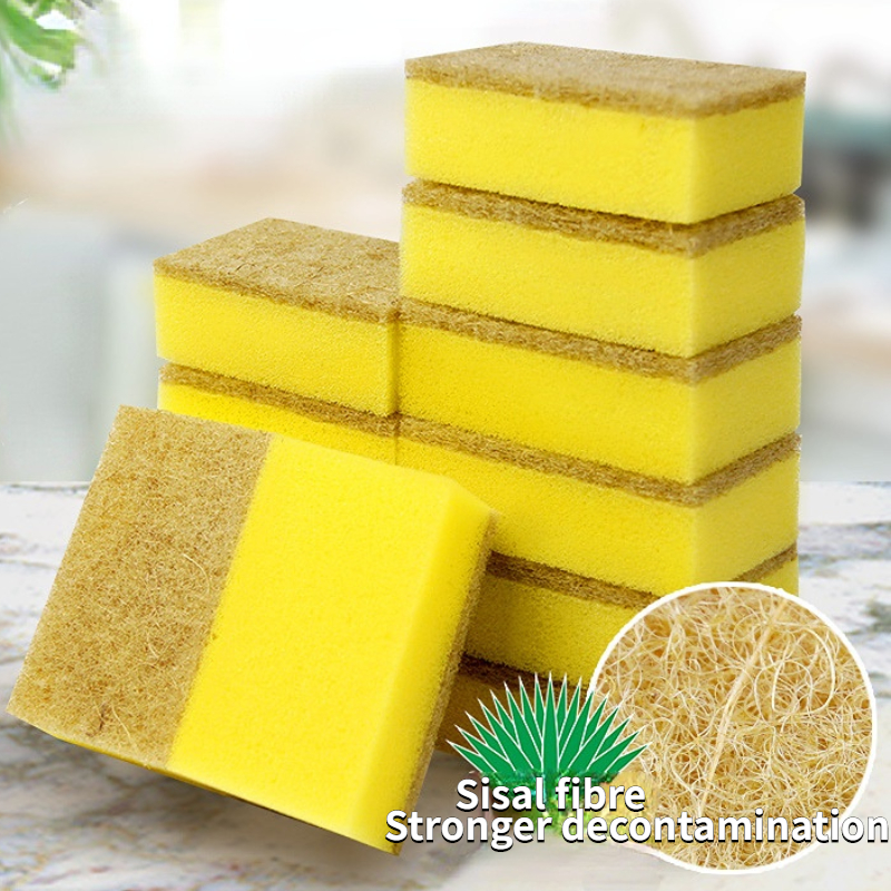 10pcs Sisal Hemp Sponge Washes | Kitchen Supplies Household Cleaning Sponge