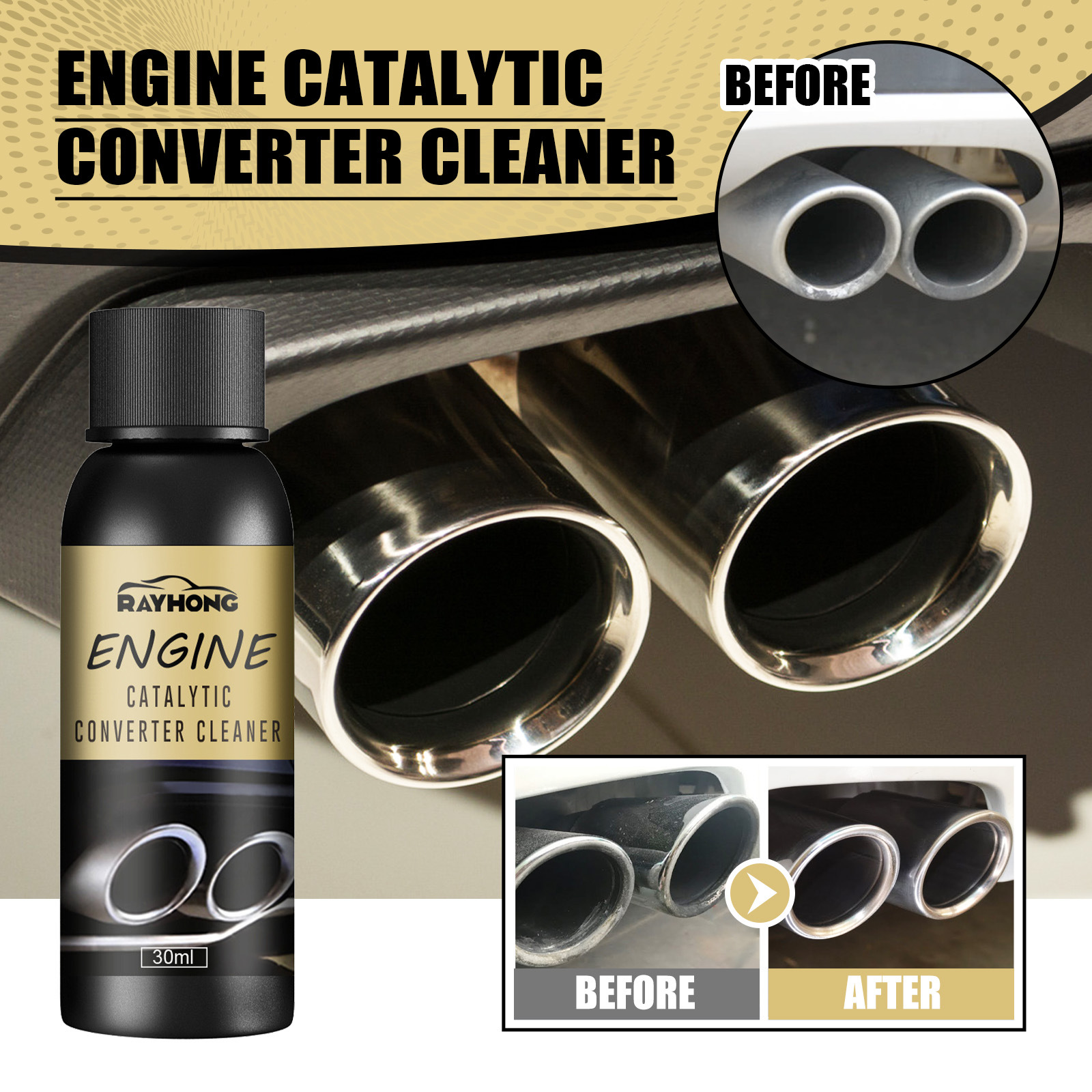 Engine Catalytic Converter Cleaner with Carbon Deposit Removal