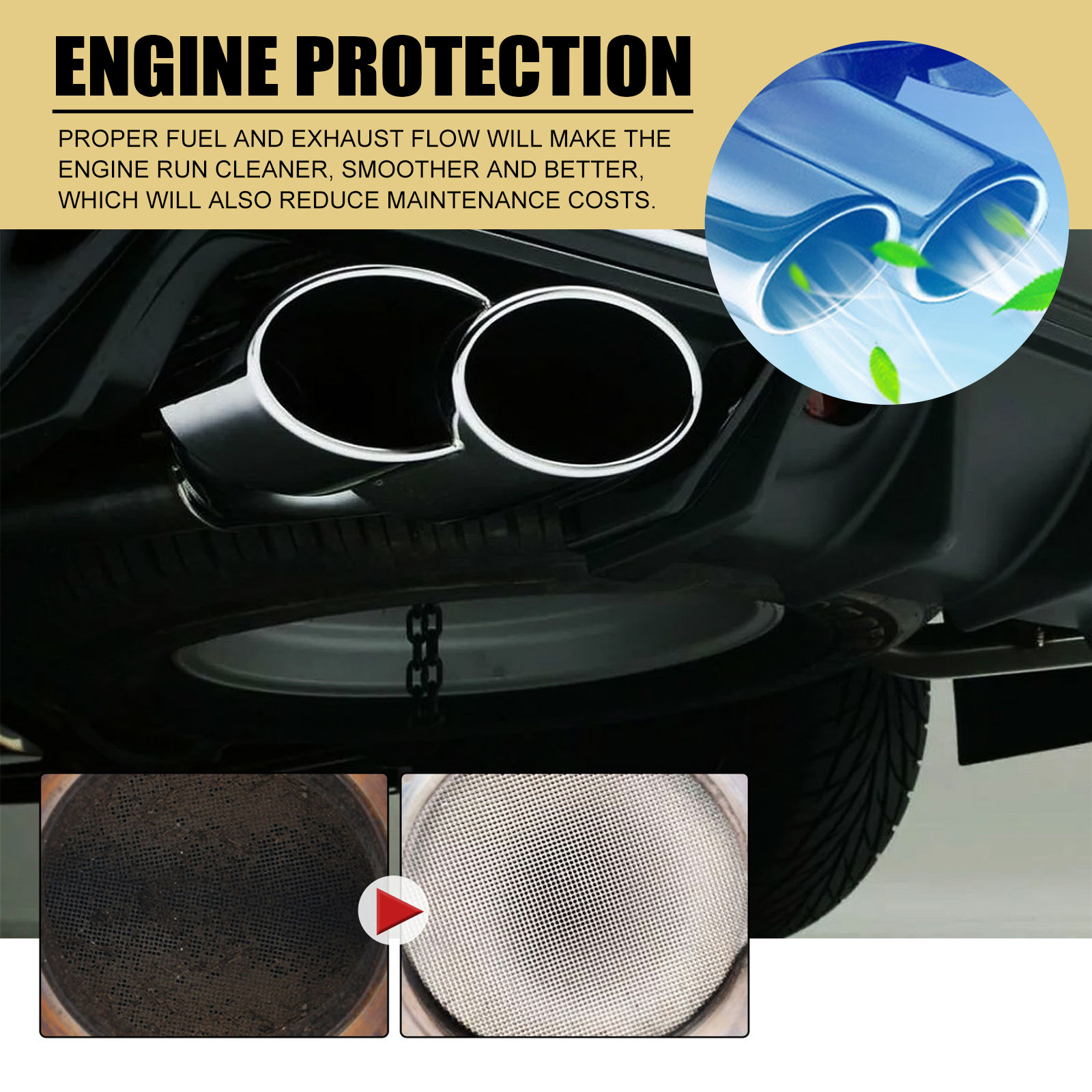 Engine Catalytic Converter Cleaner with Carbon Deposit Removal