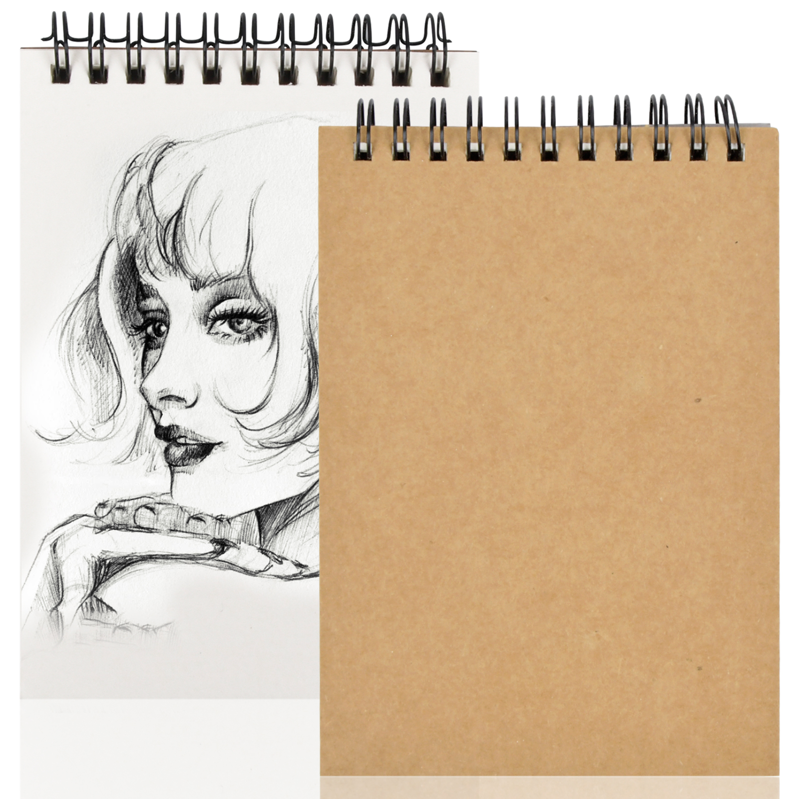 2 Pack A6 Sketch Book: 160GSM Hardback Sketchbook for Kids, Beginners &  Experts - 60 Pages of White Paper for Portrait Drawing