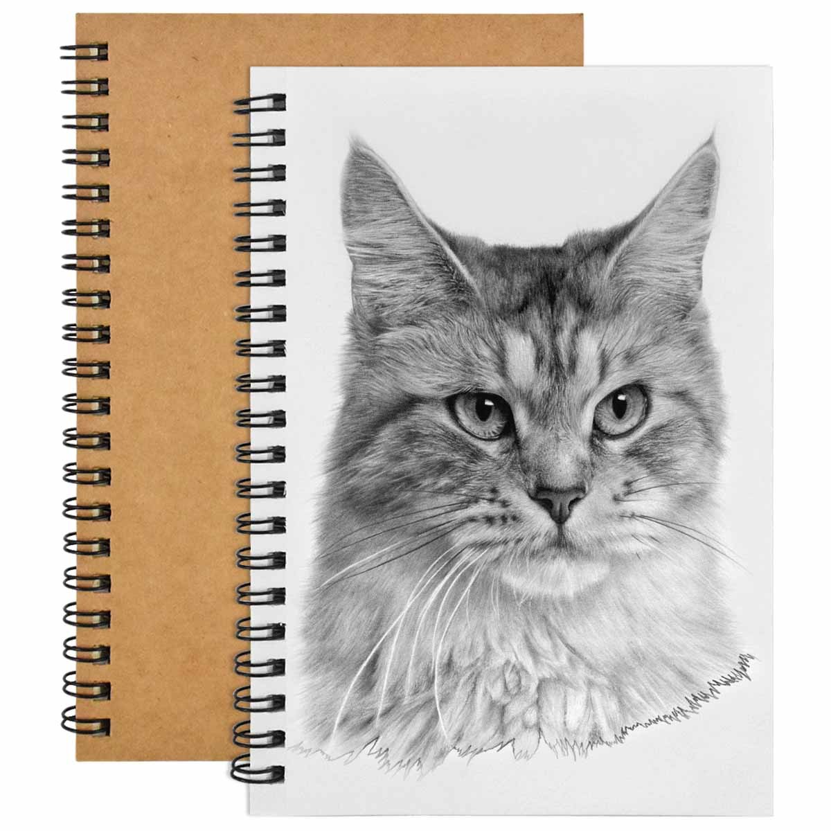 A A6 Retro Blank Sketchbook Coil Notebook Kraft Paper Painting Sketchbook
