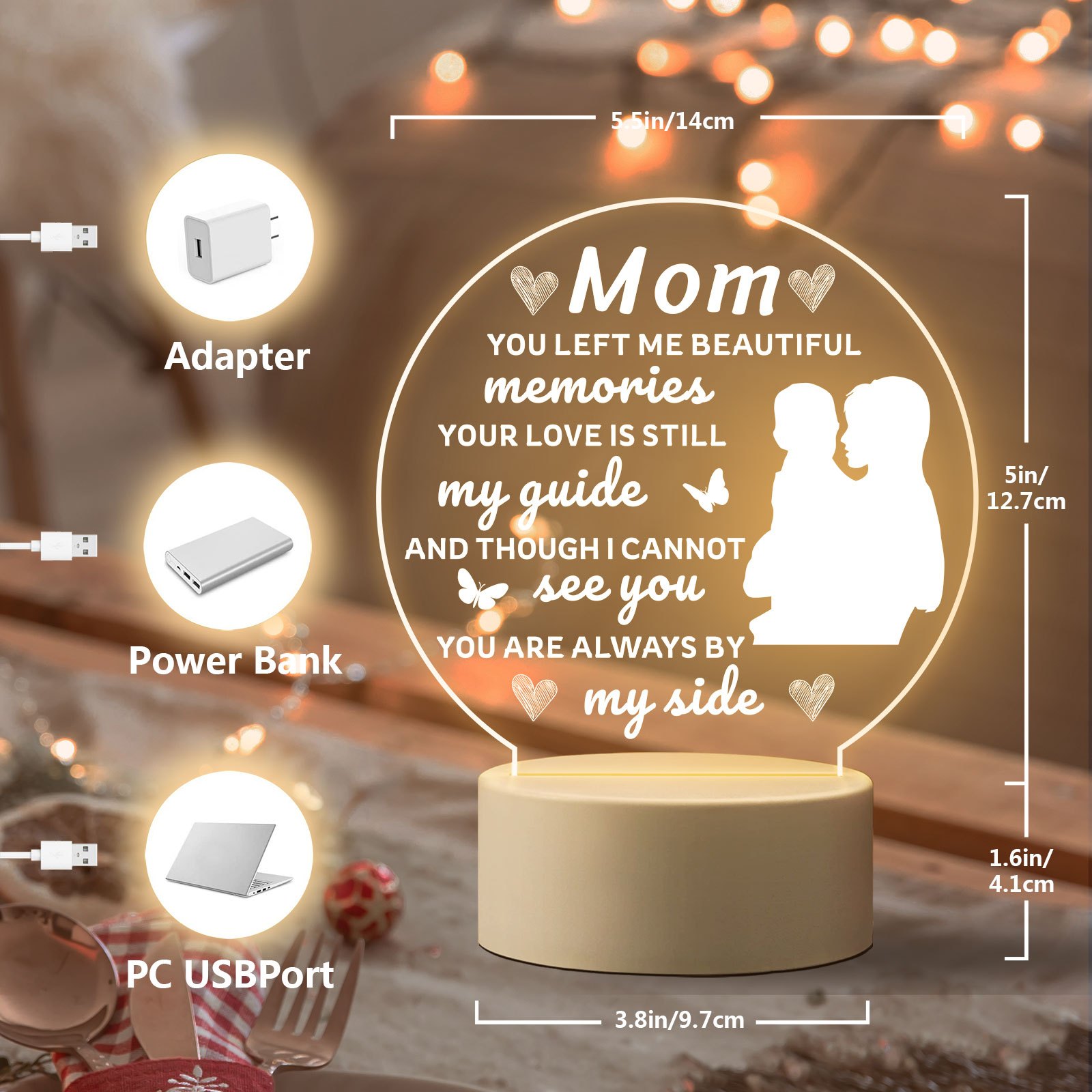 Led Engraved Night Lamp Mom's Gifts Gifts Mom Daughter Son - Temu