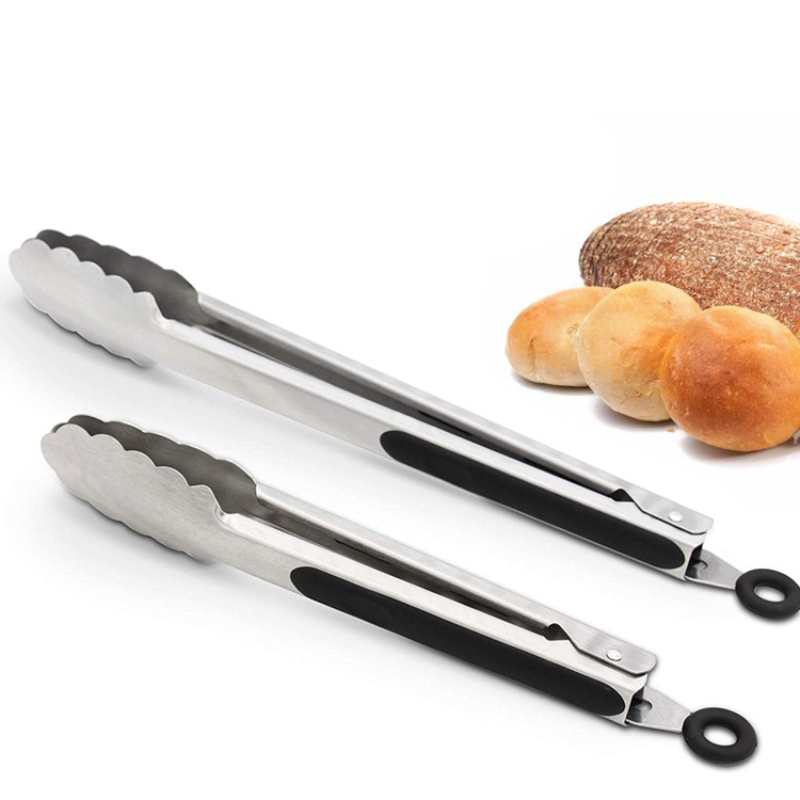 Stainless Steel Barbecue Tongs 22cm Non-Slip Handle Kitchen Tools