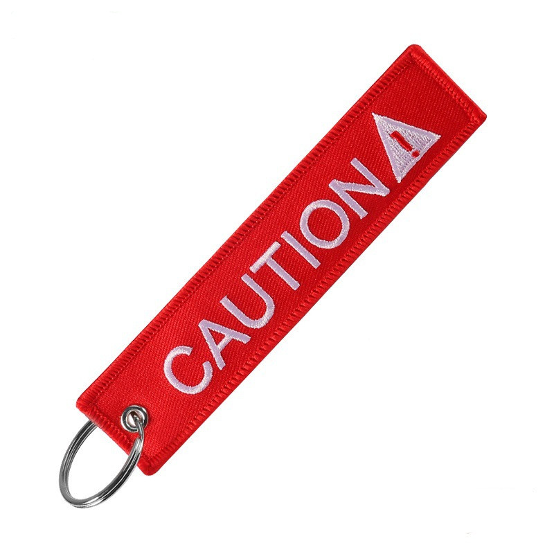 Best Deals on CAUTION Embroidered Keychain For Motorcycle