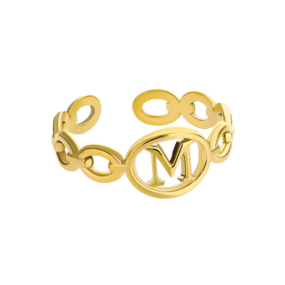 M letter gold hot sale rings for mens