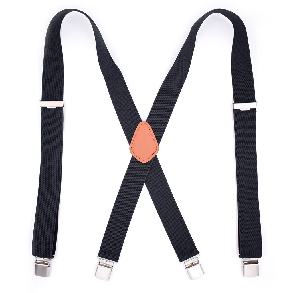 1pc Mens Heavy Duty Suspenders 1 38inch X Back 4 Strong Metal Clips  Adjustable Elastic Trouser Braces Suspenders Men Work Outdoor Ideal Choice  Gifts, Free Shipping New Users