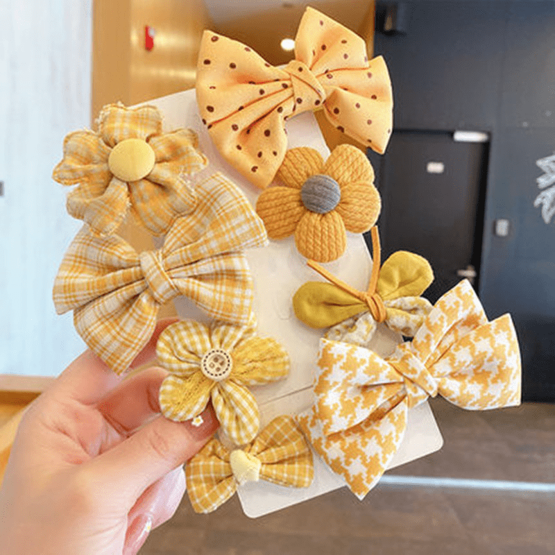 8pcs Girls Lovely Bow Knot Flower Decor Hair Clip Hair Pin Hair Accessories,free returns&free ship,Hairpin 1089-6,$3.49,Temu