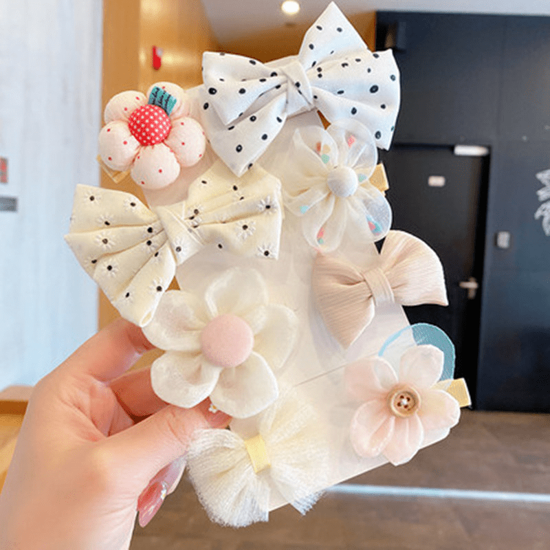 8pcs Girls Lovely Bow Knot Flower Decor Hair Clip Hair Pin Hair Accessories,free returns&free ship,Hairpin 1089-6,$3.49,Temu