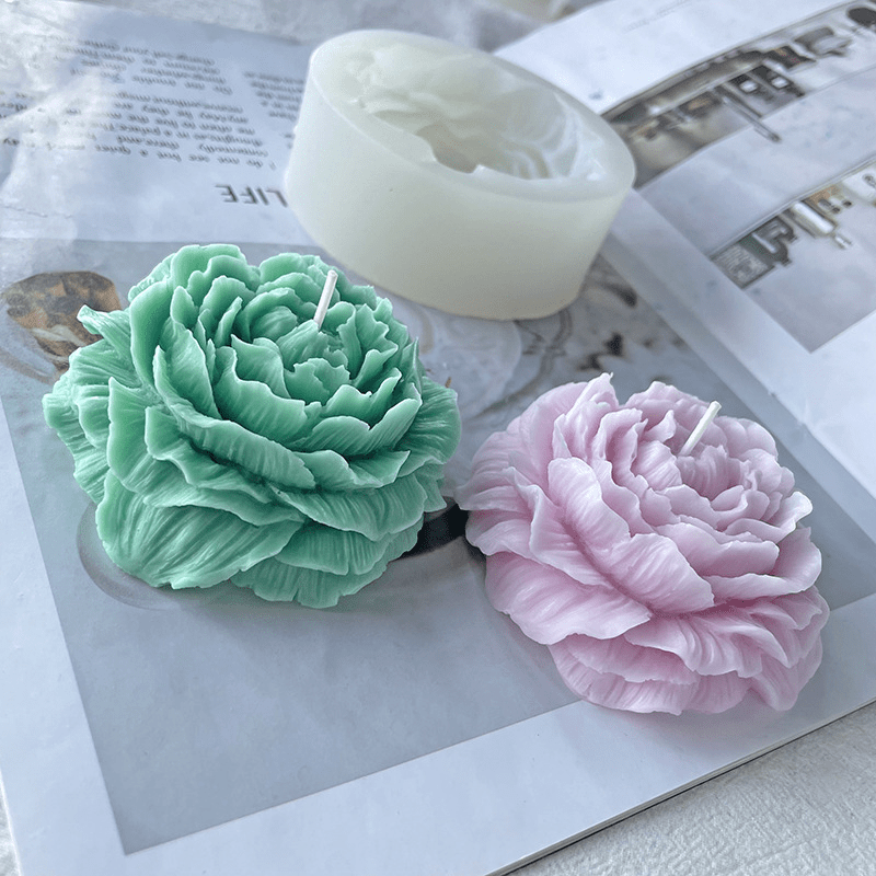 Peony Flower Candle Silicone Mold Used For Resin Epoxy Resin - Temu