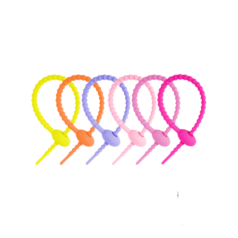 Pianpianzi Colorful Silicone Ties Bag Clips Cable Ties Bread Ties Reusable Rubber Twist Ties Multi Purpose Silicone Ties Cable Ties Silicone Cords Household