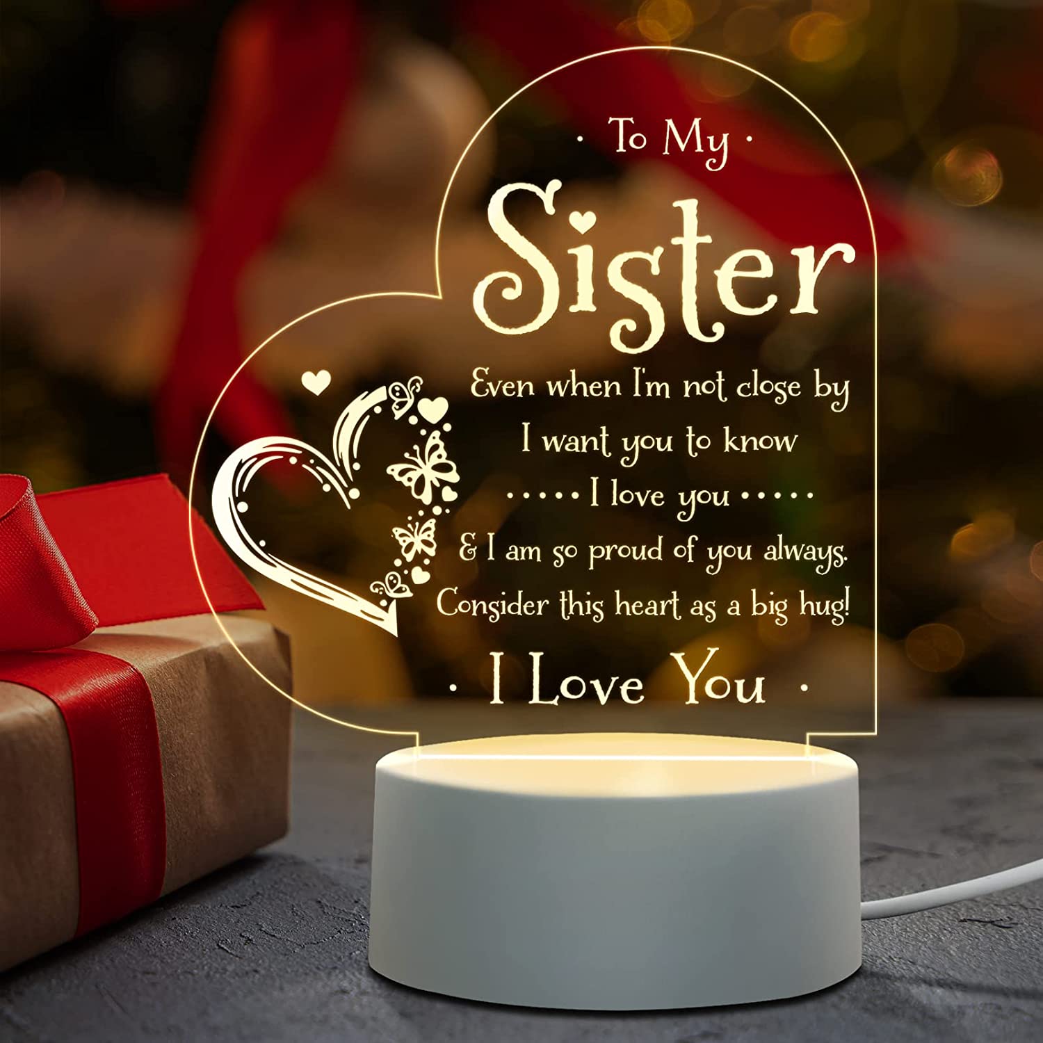 Sister Gifts Night Light for Sister, Brother and Graduation
