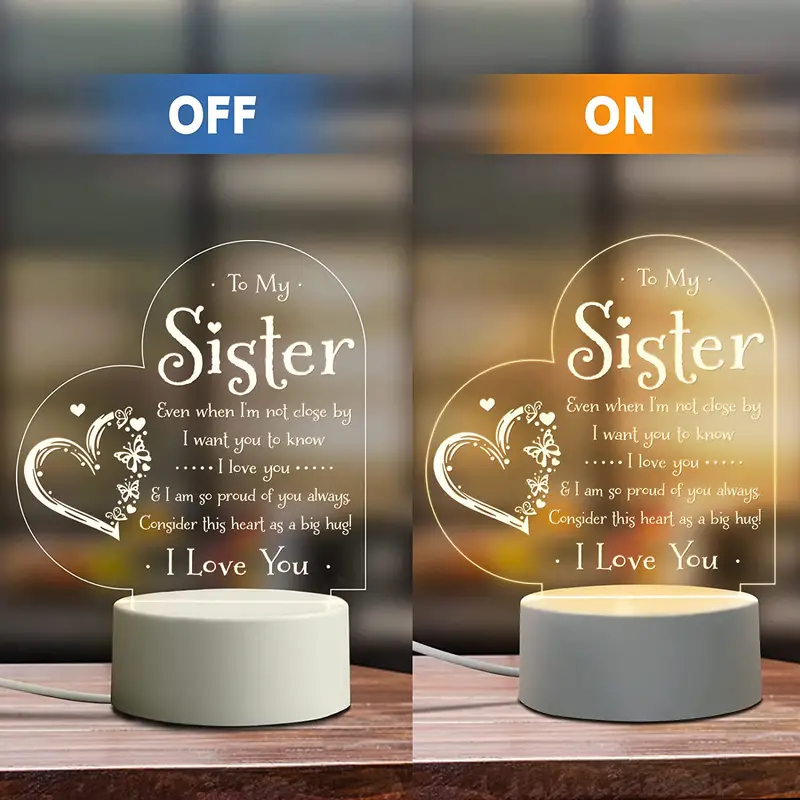 1pc 3d creative lamp sister gifts to my sister night light sisters gifts from sister brother birthday gifts for sister graduation christmas night lamp present details 4