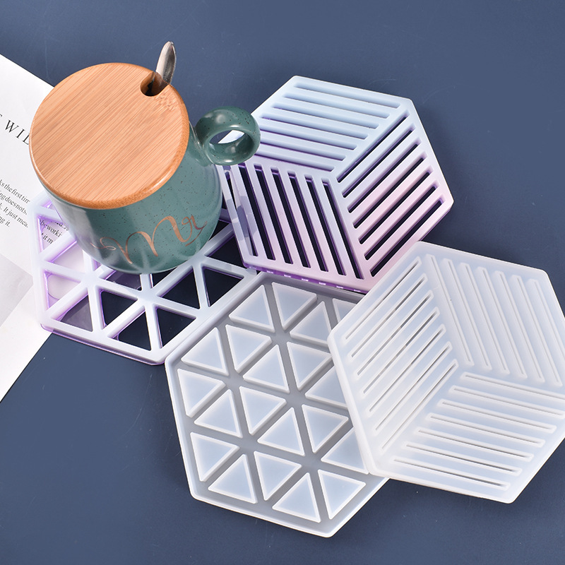 1 piece Silicone Hexagon coaster resin mold, Geomestric Mat Mold