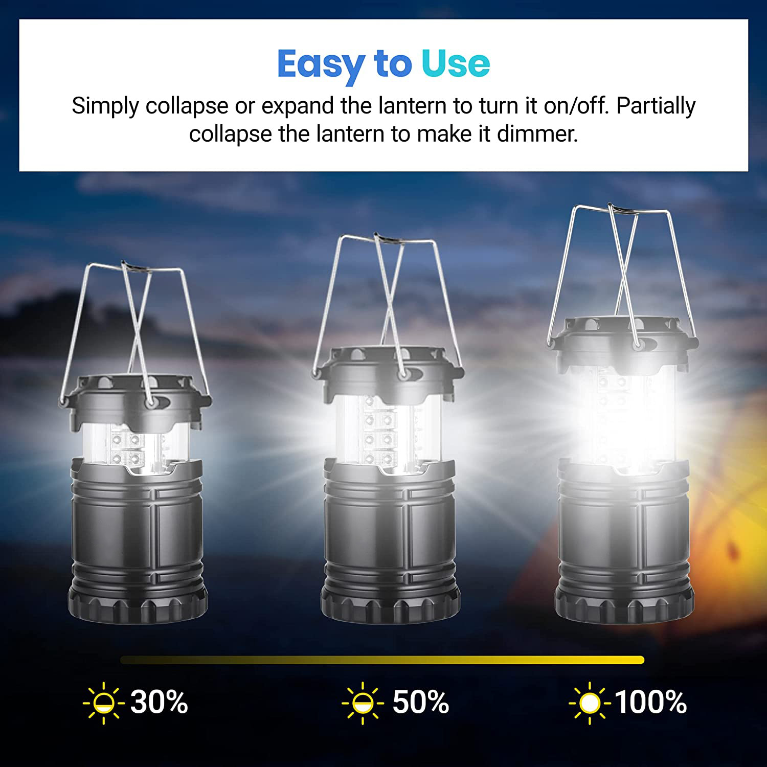 2pcs Portable LED Lights: Brighten Up Your Outdoor Camping Experience With  Battery Powered Handheld Tent Lamp!