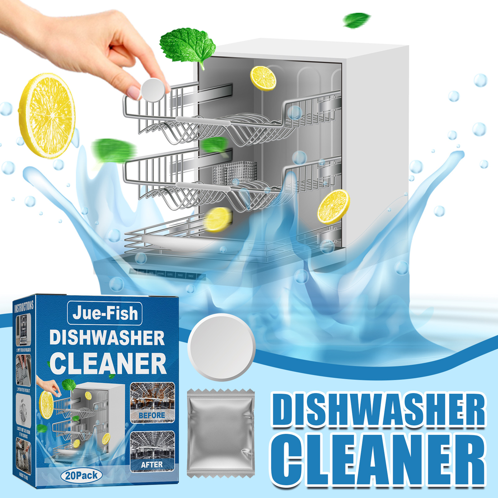 Dishwasher Cleaner Tablets - 6 Count
