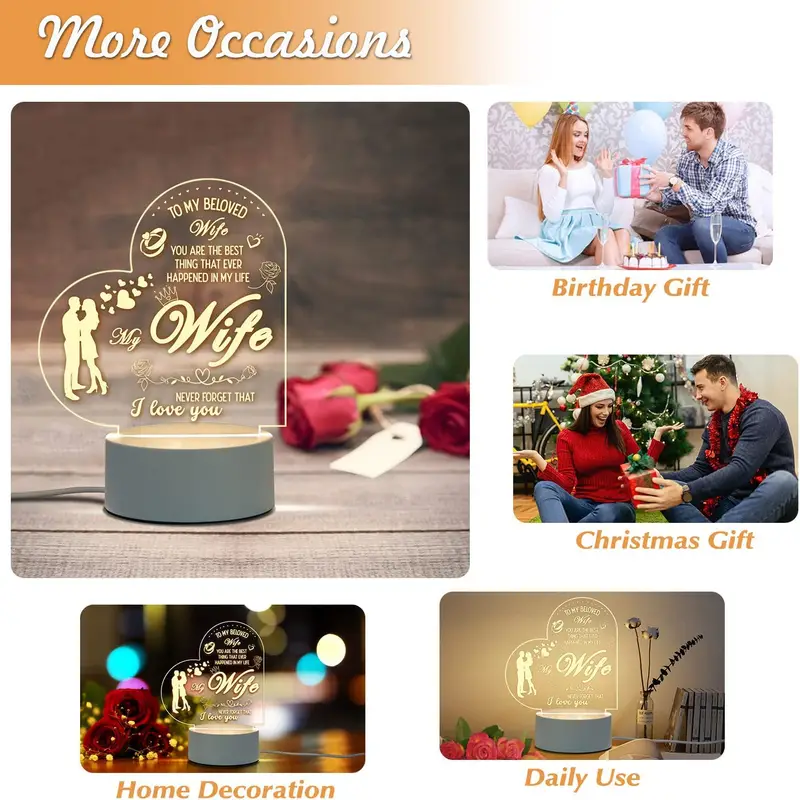 Valentine's Day Gifts For Her Romantic Night Light Gifts For - Temu