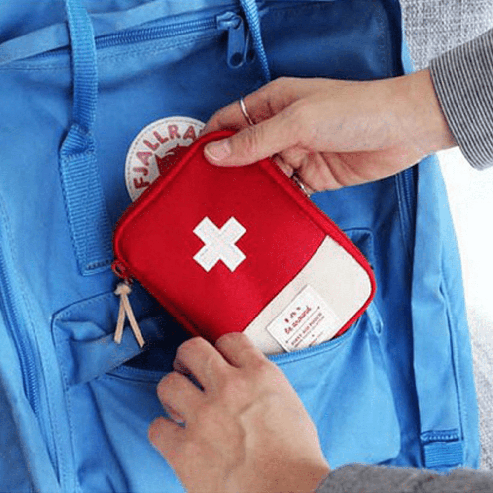 1pc Portable Medicine Bag Cute First Aid Kit Medical Emergency