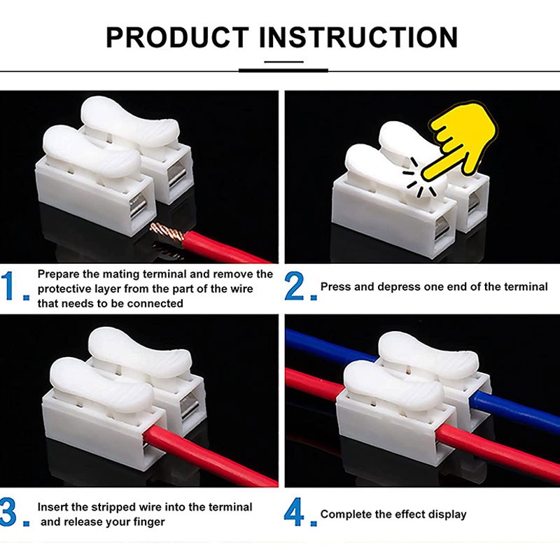 100pcs Ch1 Ch2 Ch3 Quick Splice Lock Wire Connectors 1 2 Temu New Zealand 