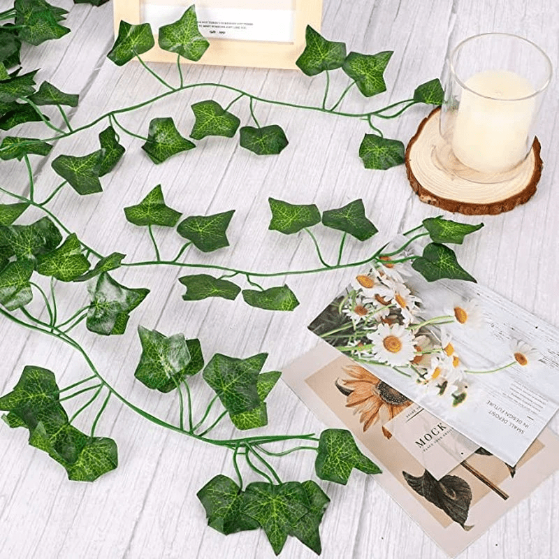 327 Ft Artificial Vines Fake Hanging Plants Leaves Ribbon Leaf Vine Trim  Foliage Rattan Diy Wreath Foliage Green Leaves Ribbon Decorative Home Wall  Ga