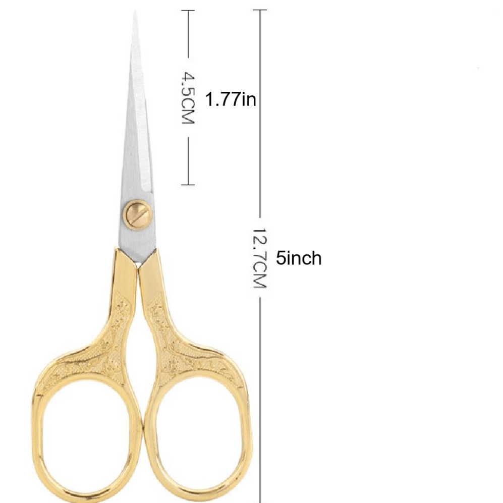 Crossstitch Scissors, Premium Tailor Scissors Fabric Scissors DIY Antique  Sewing Shears Dresser Embroidery Tool Small Scissor(Gold)