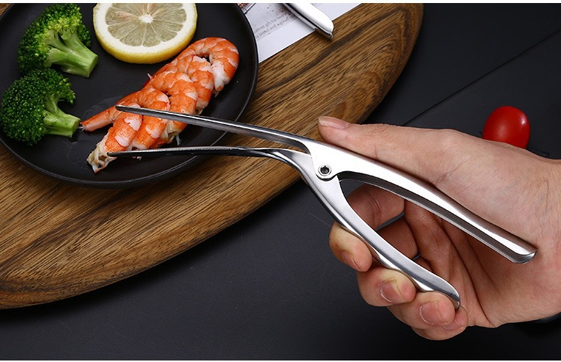 1pc stainless steel shrimp peeler tong prawn   peeling plier portable shrimp opener lobster remover peel kitchen seafood tool kitchen gadgets kitchen tools details 9