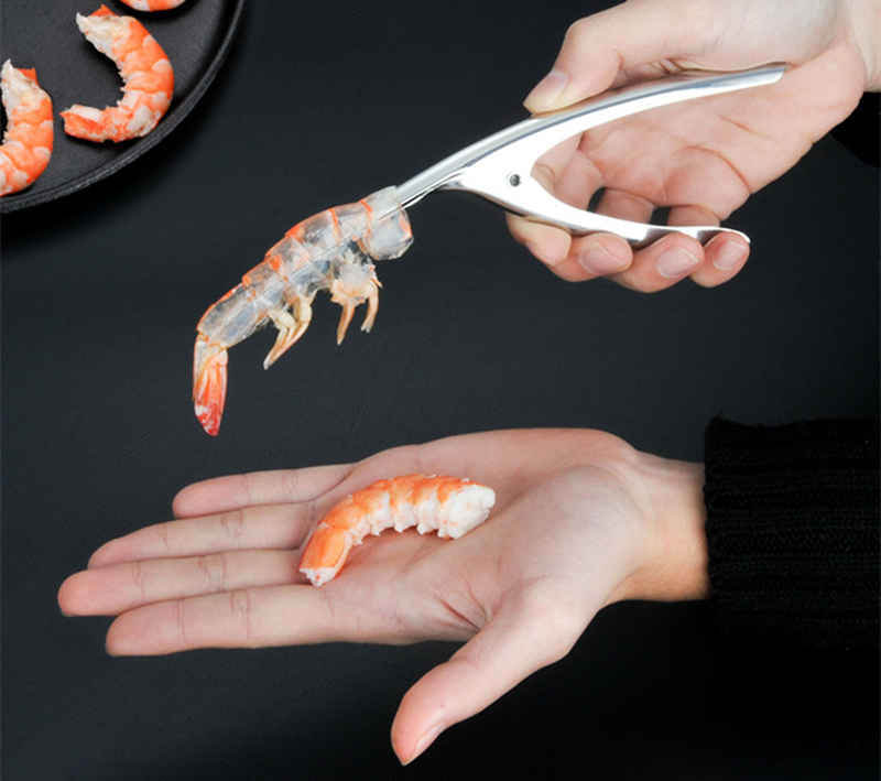 1pc stainless steel shrimp peeler tong prawn   peeling plier portable shrimp opener lobster remover peel kitchen seafood tool kitchen gadgets kitchen tools details 12