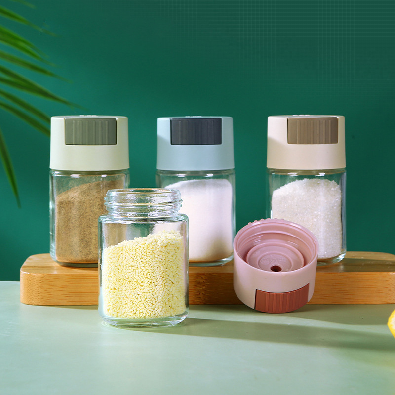 1pc,Glass material Quantitative Salt Control Shaker, Seasoning Bottle,  Kitchen Spice Shakers, Glass Seasoning Jar, Creative Monosodium Glutamate  Shakers, Salt Jar, Pepper Shakers, Home Kitchen Supplies, Food Storage  Boxs, Kitchen Stuff