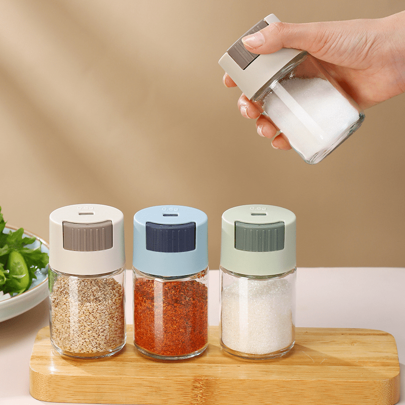 Quantitative Salt Jar Seasoning Bottle Set, Kitchen Salt Dispenser