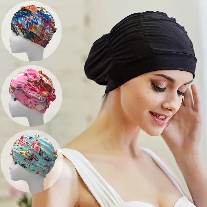 Bonnet de bain pour adultes à cheveux longs, grand bonnet de bain pour  tresses et dreadlocks, bonnet de bain imperméable en silicone pour femmes