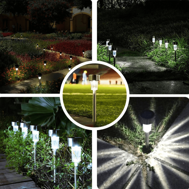 10 Uds. De luz Solar para jardín, lámpara alimentada por energía Solar para  exteriores, iluminación de paisaje impermeable para Patio de camino