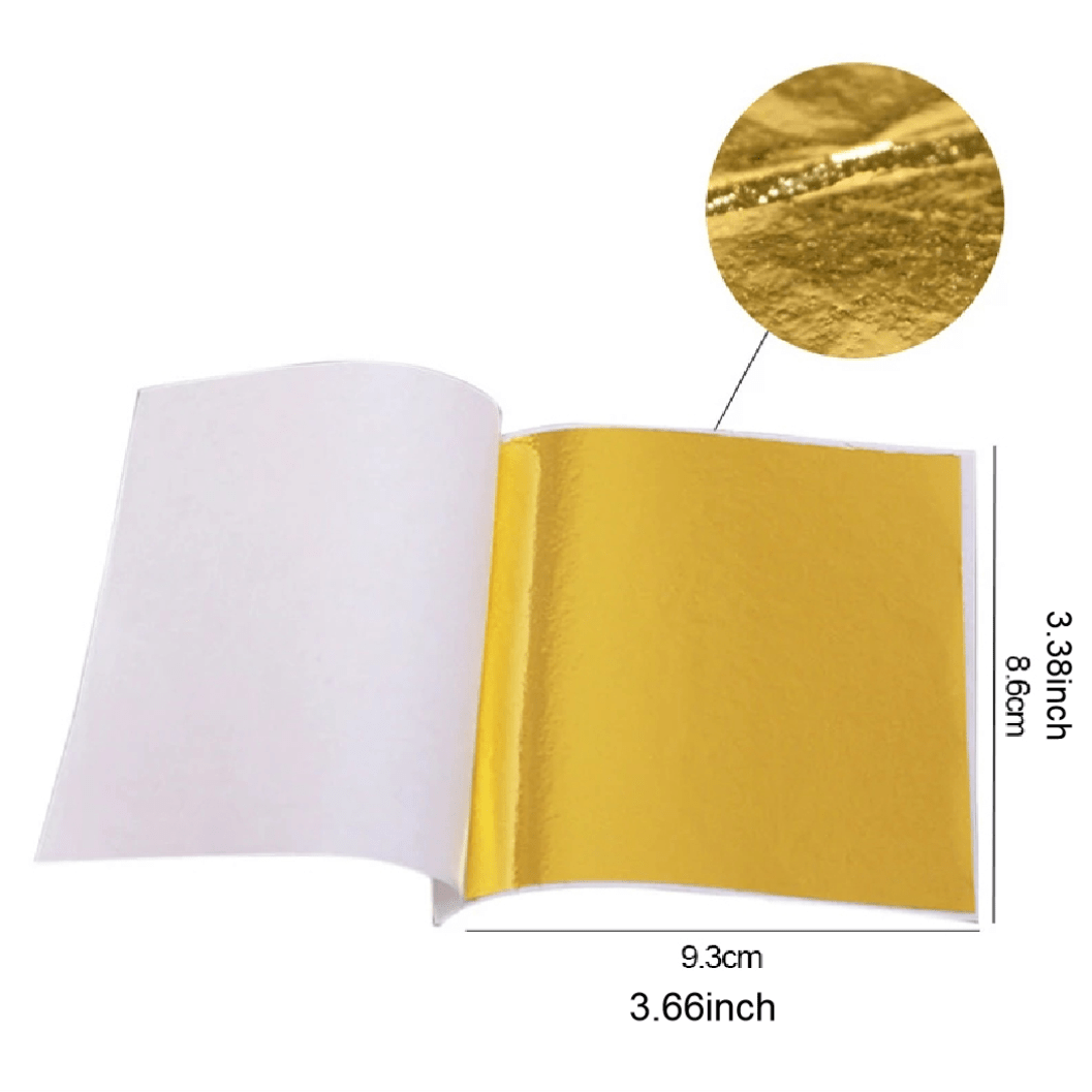200× Imitation Gold Leaf Sheets Foil Paper for DIY Gilding Craft Art Decor  USA
