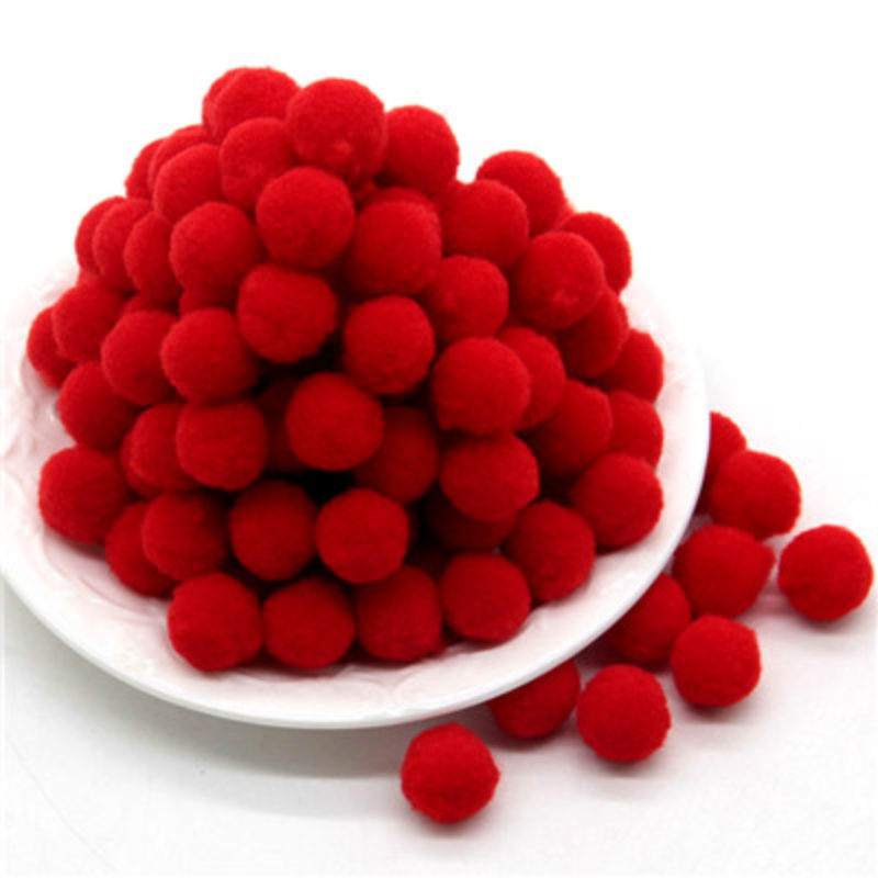 Red Pompom 8mm 10mm 15mm 20mm 25mm 30mm Pompon Balls for DIY Party Home  Wedding Decor Garment Sewing Kid Toy Crafts Supplies 20g