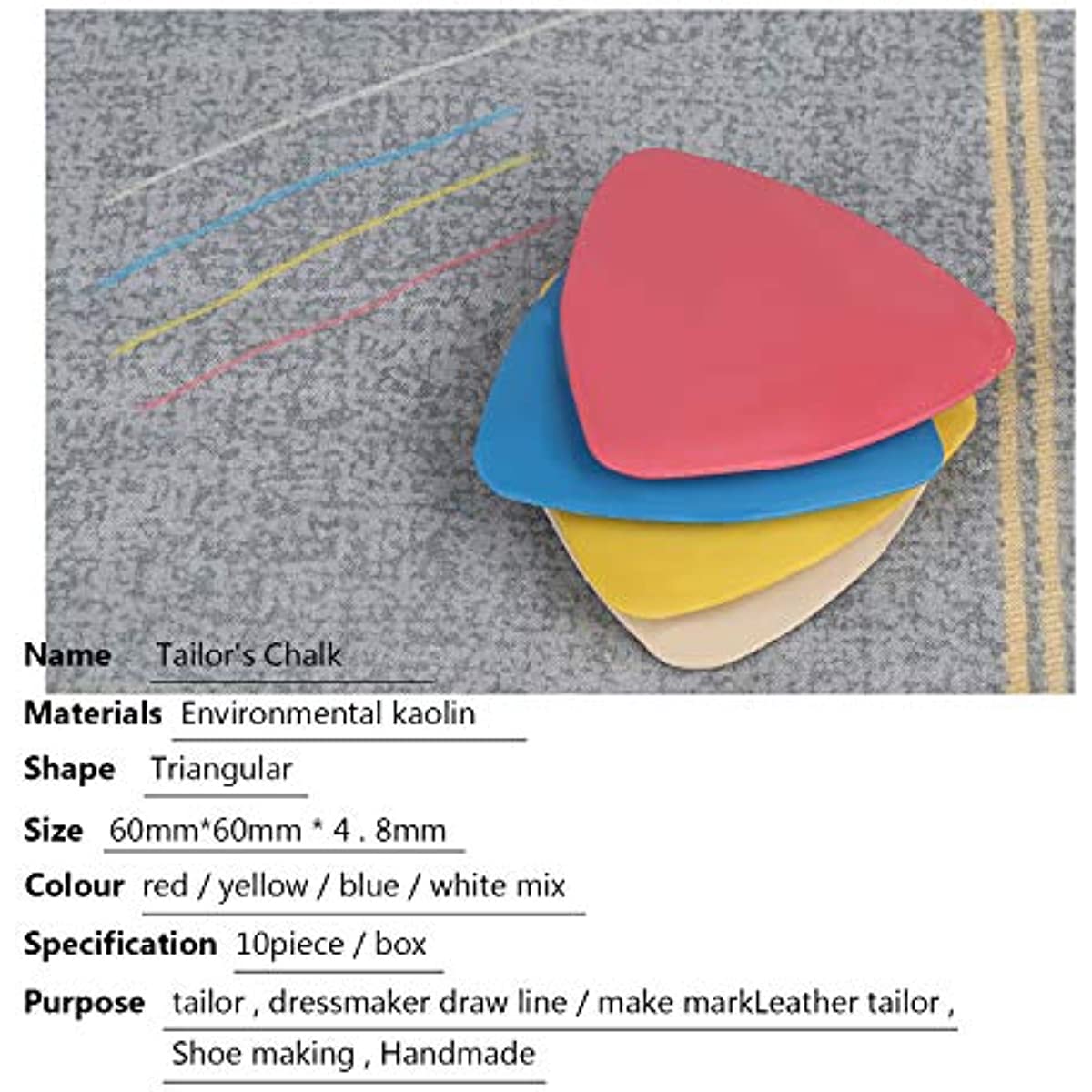 20PCS Tailors Chalk Multicolor Triangle Fabric Marker Chalk for