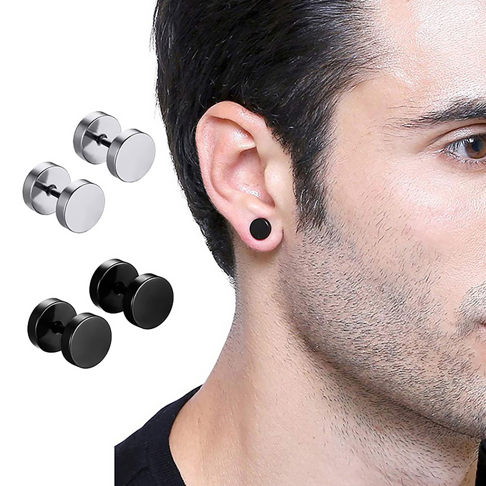 Black Hoops Earrings for Women Goth Earings Mens Black Earrings