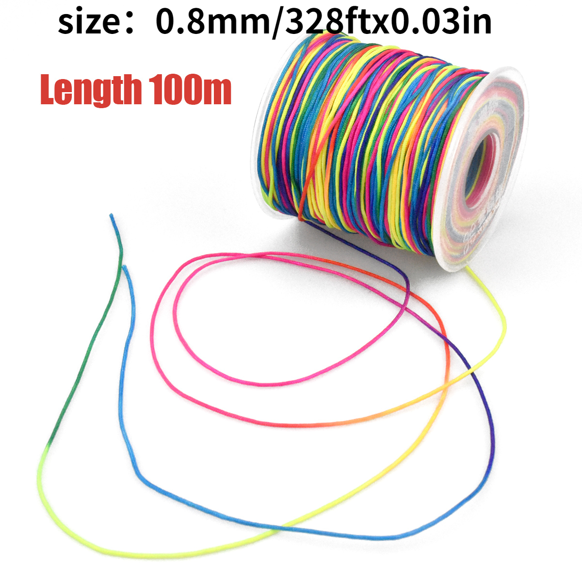 Rainbow Color Elastic Cord Beading Thread Stretch String For - Temu