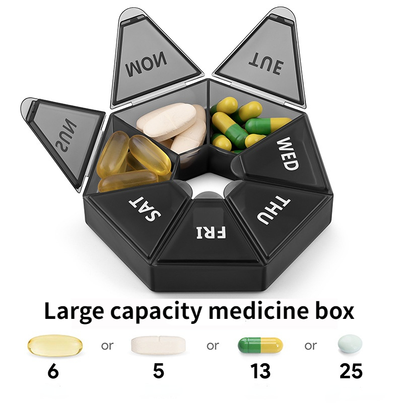 Daily Pill Organizer 7 Compartments Portable Travel Pill - Temu