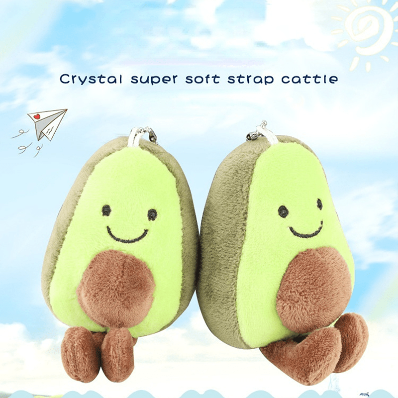 Avocado Keychain Mini Plush Stuffed Doll Schoolbag Car Cute Fruit