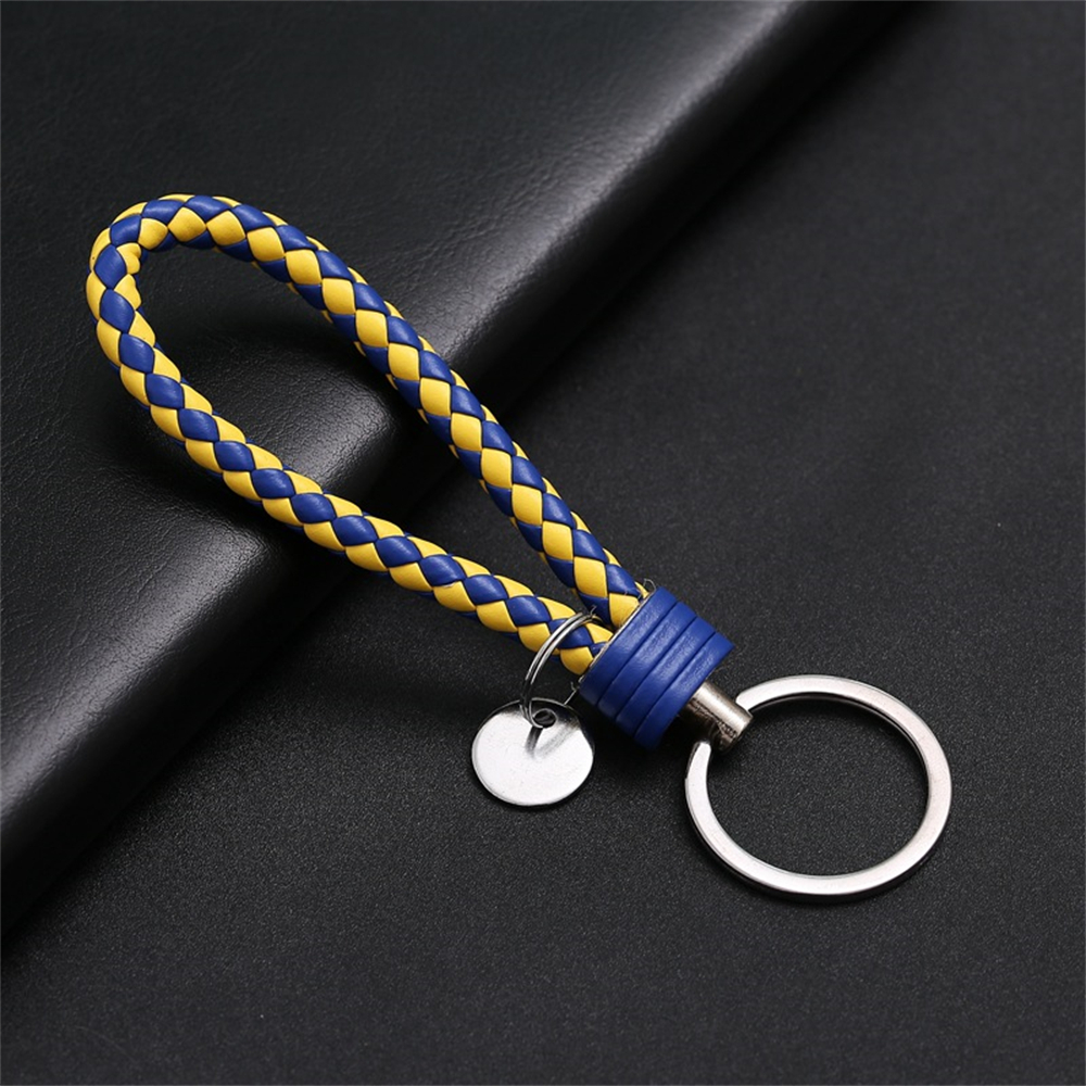 Simple Woven Leather Rope Keychain Key Accessories Metal Key