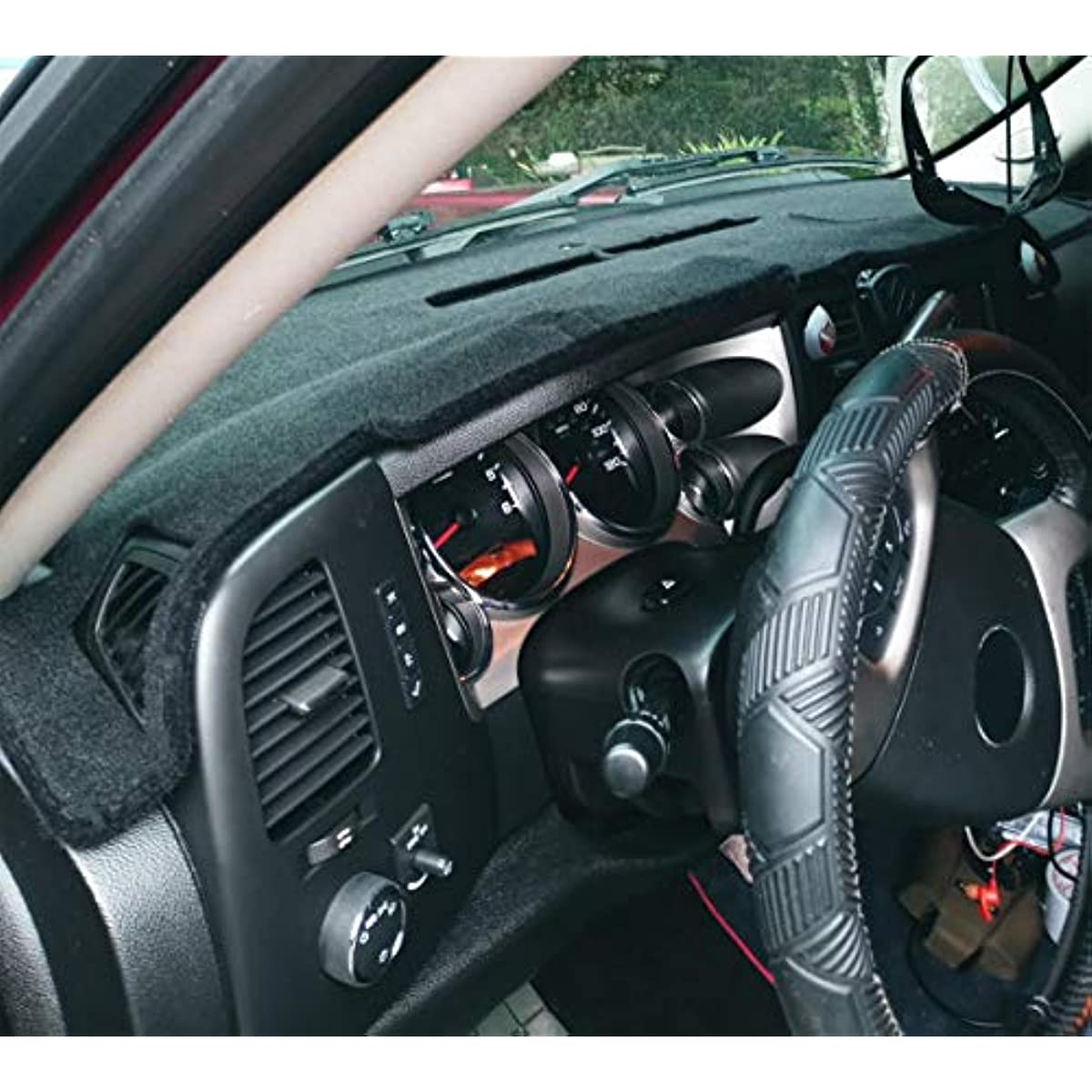 Dash Cover Custom Fit for Chevy Chevrolet Silverado 1500 LT/WT 2007-2013  2500 HD / 3500 2007-2013, GMC Sierra .Dashboard Pad Carpet (08-13, Black)  Y74