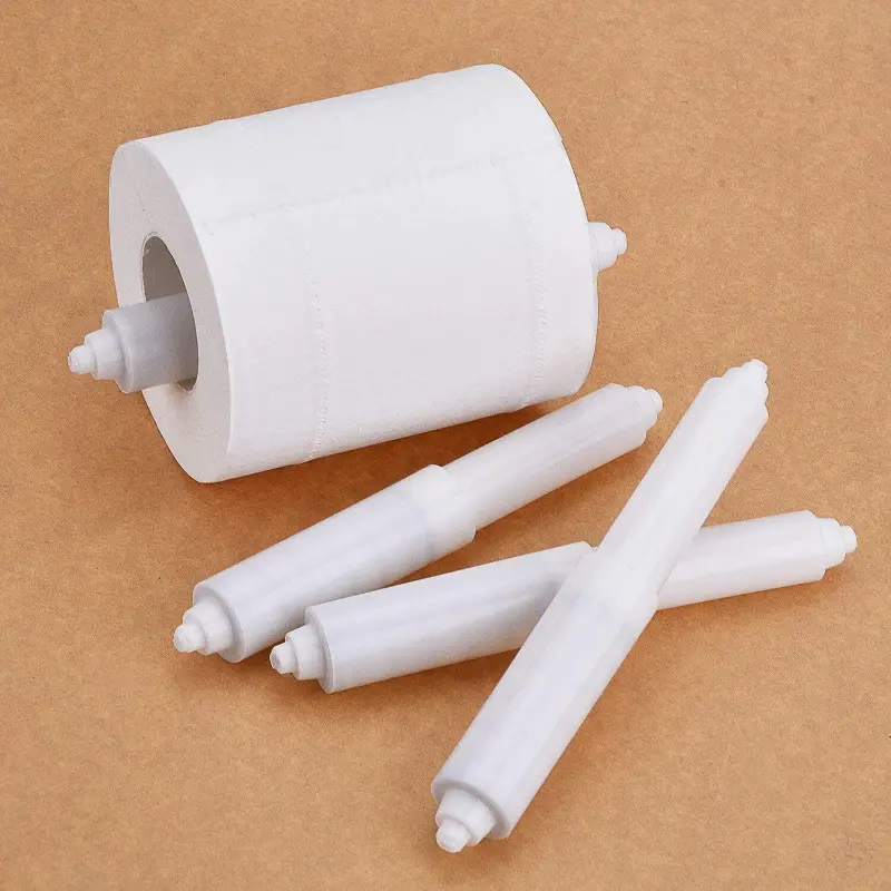 Toilet Paper Holder Roller Bathroom Toilet Roll Holder Insert Spindle,  Plastic Toilet Tissue Flexible Holder Replacement Plastic Spring Loaded