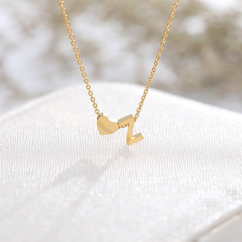 Delicate Heart Initial Necklaces For Women Stainless Steel - Temu United  Arab Emirates