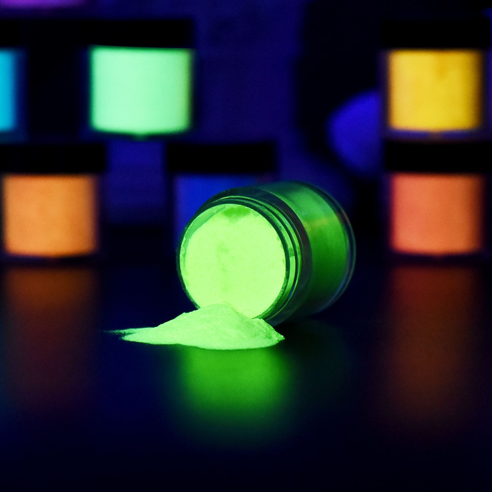 Glow-In-The-Dark Acrylic Powder 12Pcs/1Set of Powder of Glow In